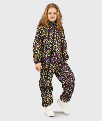 Waterproof Softshell Overall Comfy Animal Print Yellow Jumpsuit