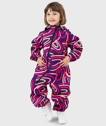 Waterproof Softshell Overall Comfy Lila Regnbåge Jumpsuit