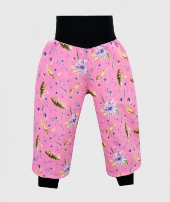 Waterproof Softshell Pants Flowers And Feathers Pink