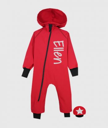 Waterproof Softshell Overall Comfy Poppy Red Jumpsuit