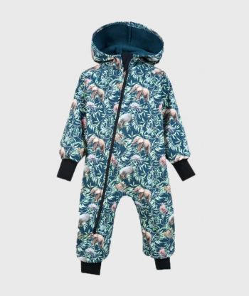 Waterproof Softshell Overall Comfy Tropical Animals Jumpsuit