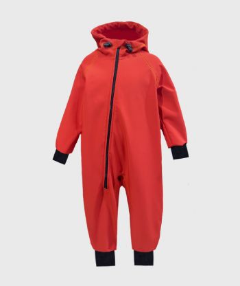 Waterproof Softshell Overall Comfy Fire Red Jumpsuit