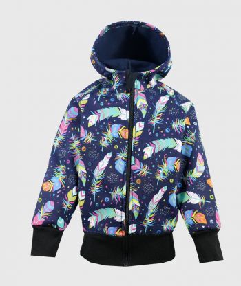 Thermal Waterproof Softshell Hoodie Multicolor Feathers