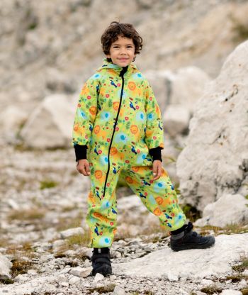 Waterproof Softshell Overall Comfy Jungle Drawings Jumpsuit