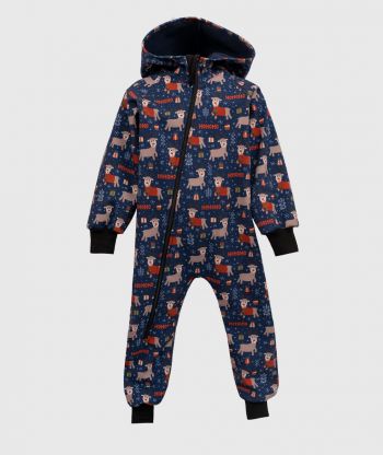 Waterproof Softshell Overall Comfy Reindeers And Gifts Jumpsuit