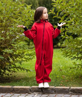 Waterproof Softshell Overall Comfy Red Jumpsuit
