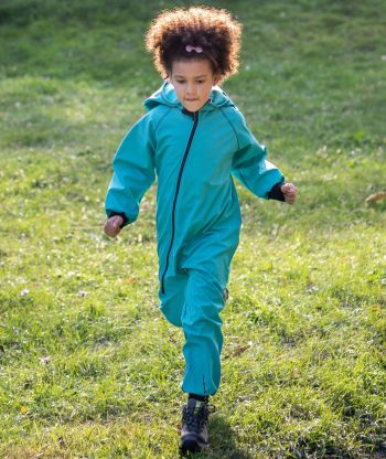 Waterproof Softshell Overall Comfy Teal Blue Jumpsuit